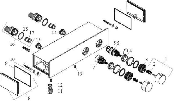 13102400 HG ShowerTablet 350 термостатический смеситель для душа белый/хром. Фото 7