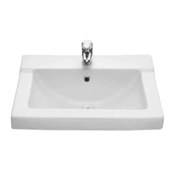 131108S0011B0 Умывальник Орион с переливом белый 572х424. Фото 1