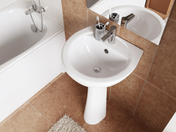 131112S0011B0 Умывальник Соната с переливом белый 540х485. Фото 5