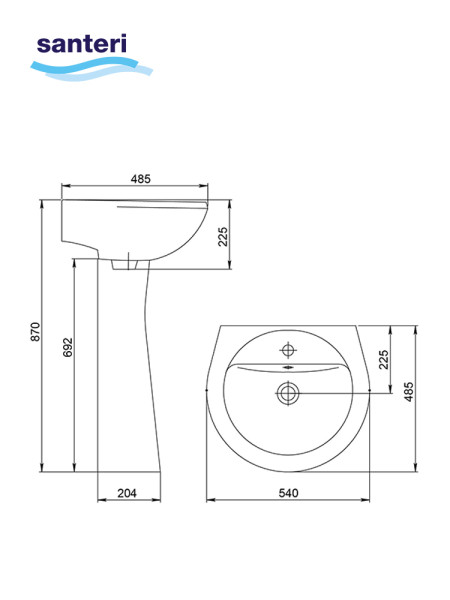131112S0011B0PDST Умывальник Соната+пьедестал. Фото 5