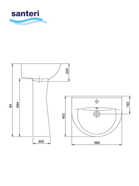131116S0011B0PDST Умывальник Виктория+пьедестал. Фото 5