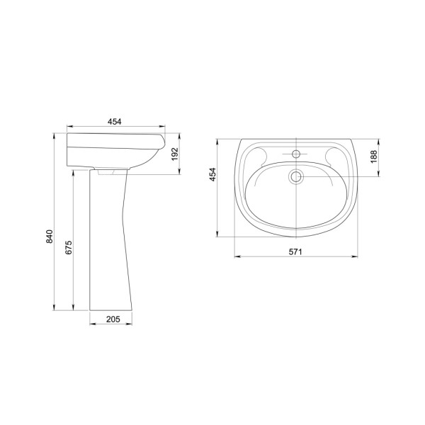 131117S0010B0 Умывальник Воротынский белый 571х446. Фото 3