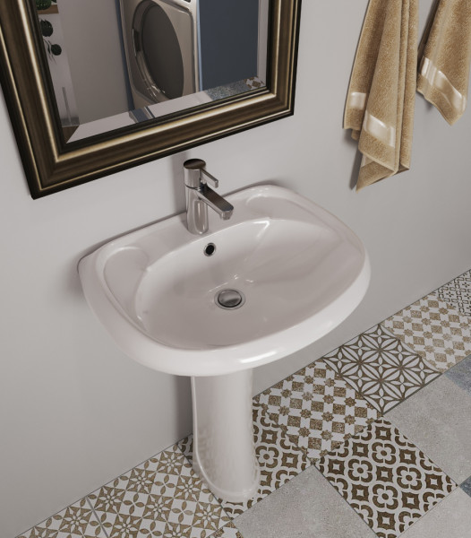 131117S0010B0 Умывальник Воротынский белый 571х446. Фото 4