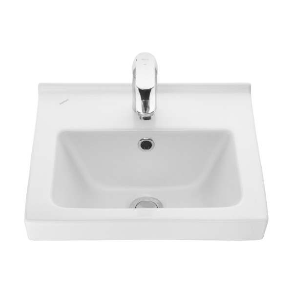 131177S0011B0 Умывальник Визит-40 с переливом белый (требуются кронштейны 1.8937.0.S99.980.5) 405х355. Фото 1
