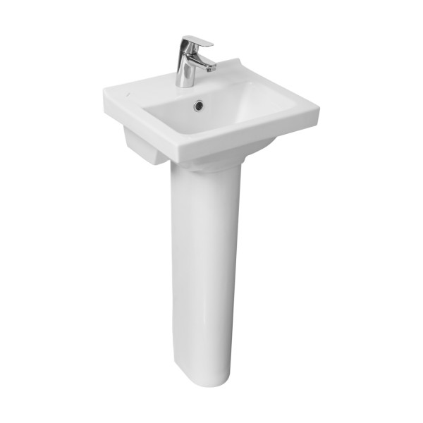 131177S0011B0 Умывальник Визит-40 с переливом белый (требуются кронштейны 1.8937.0.S99.980.5) 405х355. Фото 3