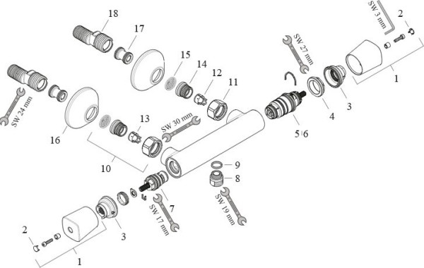 13122000 HG Logis Ecostat Universal термостатический смеситель для душа. Фото 2