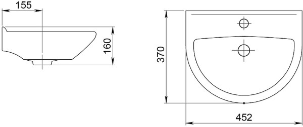 131310S0010B0 Рукомойник Родничок белый 45х37. Фото 3