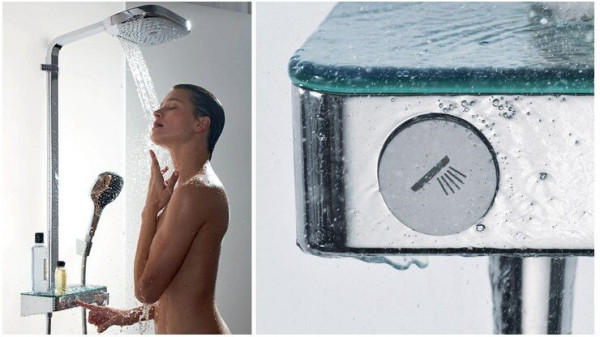 13151000 HG Ecostat Select термостатический смеситель для ванны с кнопками управления, хром. Фото 2