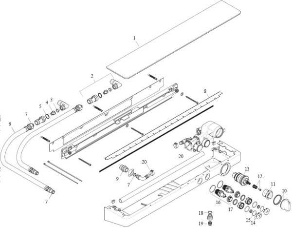 13184400 HG ShowerTabletSelect 700 термостатический смеситель для душа белый/хром. Фото 2