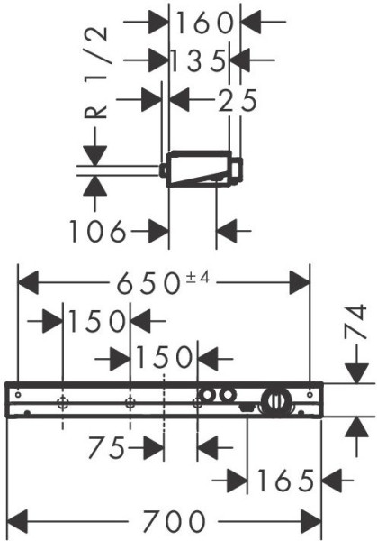 13184400 HG ShowerTabletSelect 700 термостатический смеситель для душа белый/хром. Фото 3