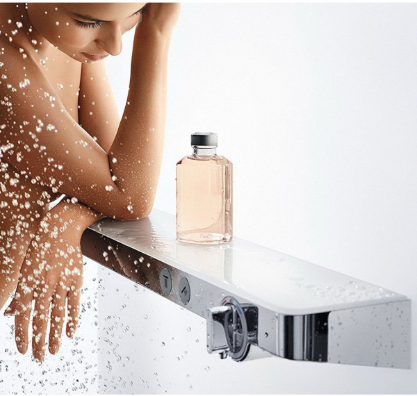 13184400 HG ShowerTabletSelect 700 термостатический смеситель для душа белый/хром. Фото 7