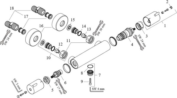 13211000 HG Ecostat 1001 CL термостатический смеситель для душа. Фото 2