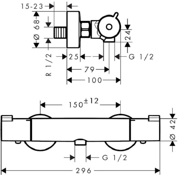 13211000 HG Ecostat 1001 CL термостатический смеситель для душа. Фото 8