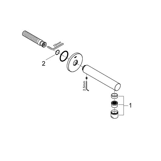 13280001 Concetto Излив для ванны, настенный, хром. Фото 2