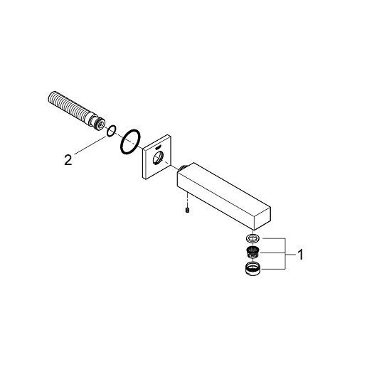 13303000 Eurocube Излив для ванны, настенный монтаж, хром. Фото 2