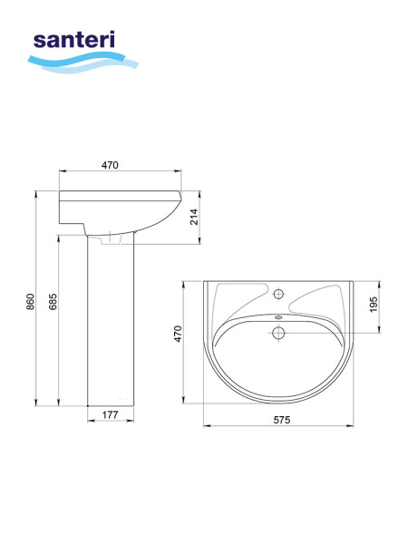136018S0000B0PDST Умывальник Вест+ пьедестал. Фото 5