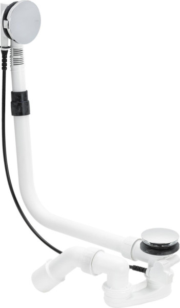 138561 Multiplex Visign M5 слив-перелив (плоская констр.), с гидрозатвором, наклад., отводящ. колено 45°, 40/50 x 725 мм, пластик/хром, модель 6163.45. Фото 1