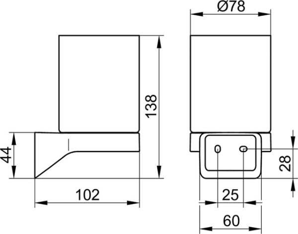 14650019000 AVENO Держатель стакана в комплекте с хрустальным стаканом, с клеевым комплектом, хром. Фото 2