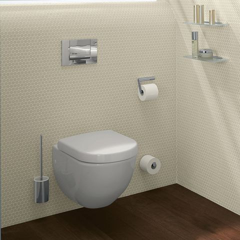 14972010100 PLAN Туалетный гарнитур в комплекте с белой пластиковой колбой, хром. Фото 3