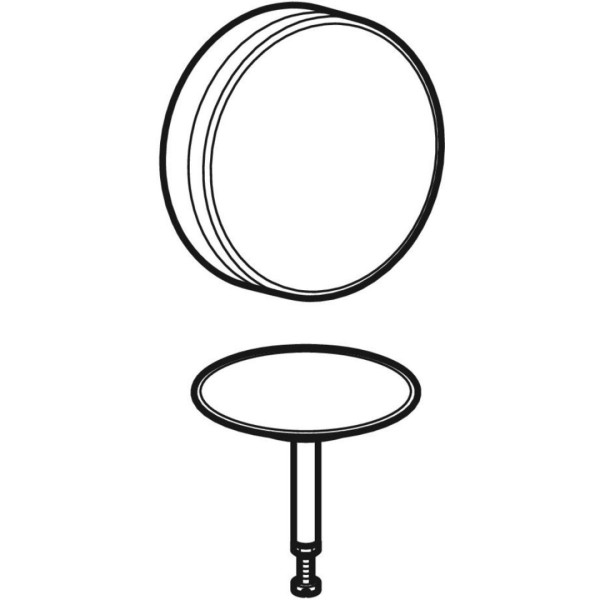 150.300.14.1 Декоративный комплект Geberit d52, для слива-перелива для ванн с поворотным механизмом, чёрный матовый. Фото 2