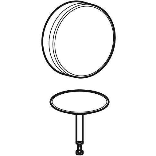 150.300.KJ.1 Декоративный комплект Geberit d52, для слива-перелива для ванн с поворотным механизмом. белый, глянцевый хром. Фото 2