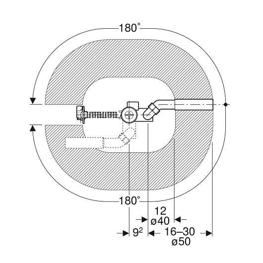 150.520.21.6 Слив-перелив Geberit, d52, длина 26 см, с декоративным комплектом: Глянцевый хром. Фото 2