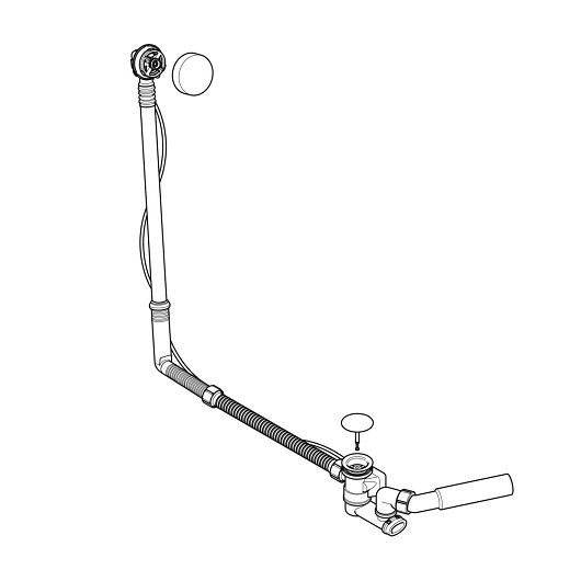 150.525.21.6 Слив-перелив Geberit, d52, длина 73 см, с декоративным комплектом: Глянцевый хром. Фото 2