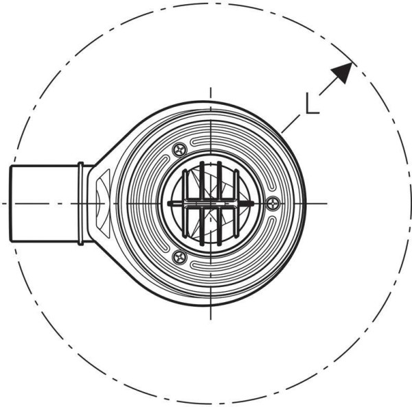 150.550.00.1 Сифон для душевых поддонов d90, высота гидрозатвора 50 мм, крышка 150.265.21.1 (Аналог 243.775.21.1 и 150.670.00.1). Фото 3