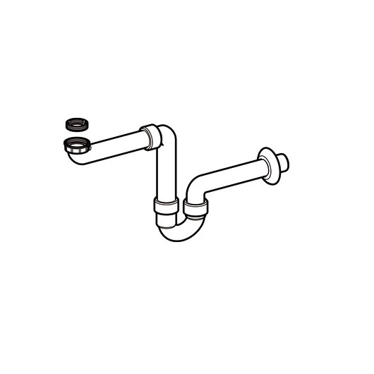 151.107.11.1 Сифон U-образный, компактная модель, горизонтальный выпуск, Альпийский белый. Фото 2