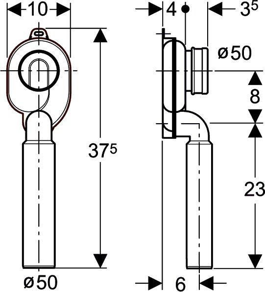 152.951.11.1 Сифон для писсуара, вертикальный выпуск. Фото 2