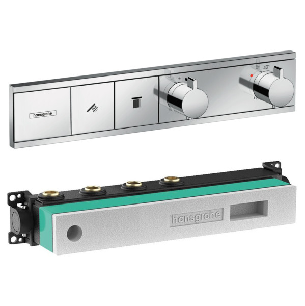 15380000S Set HG RainSelect термостатический смеситель для душа встройка 2 режима (15380000+15310180). Фото 1