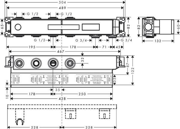 15380000S Set HG RainSelect термостатический смеситель для душа встройка 2 режима (15380000+15310180). Фото 3