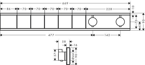 15384700 HG RainSelect термостатический смеситель для душа (внешняя часть) матовый белый. Фото 2