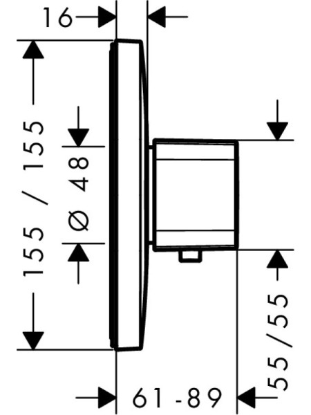 15706000S Set HG Ecostat E Highflow термостатический смеситель для душа (15706000+01800180). Фото 4