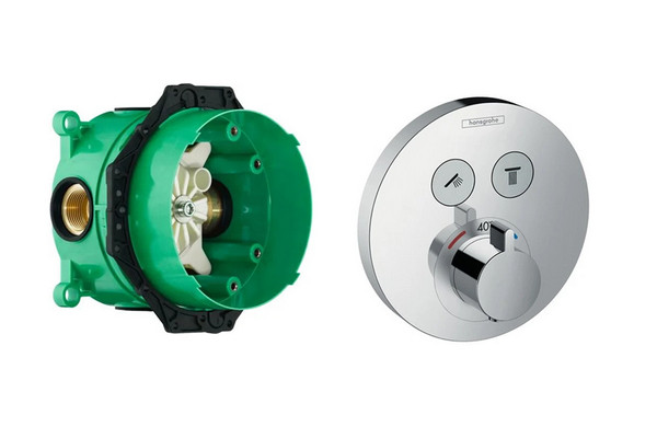 15743000S Set HG ShowerSelect S термостатический смеситель (15743000+01800180). Фото 1