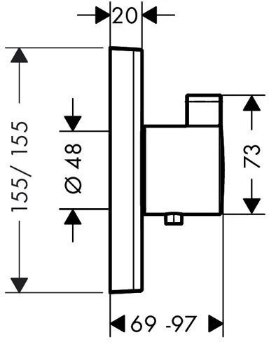 15760000S Set HG Select Highflow термостатический смеситель для душа (15760000+01800180). Фото 4