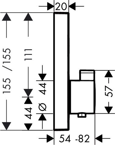15762000 HG Select термостатический смеситель для душа (внешняя часть). Фото 4