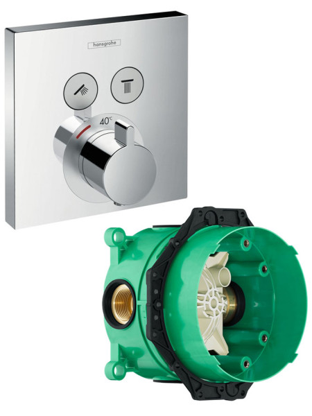 15763000S Set HG Select термостатический смеситель для душа (15763000+01800180). Фото 1