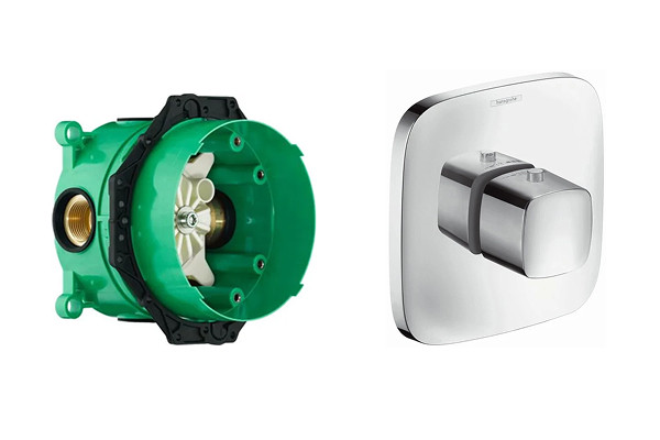 15772000S Set HG PuraVida Highflow термостатический смеситель для душа (15772000+01800180). Фото 1