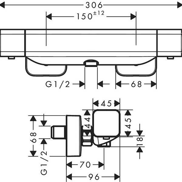 15773000 HG Ecostat E термостатический смеситель для душа. Фото 2