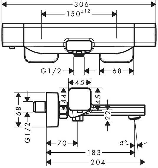 15774000 HG Ecostat E термостатический смеситель для ванны. Фото 5