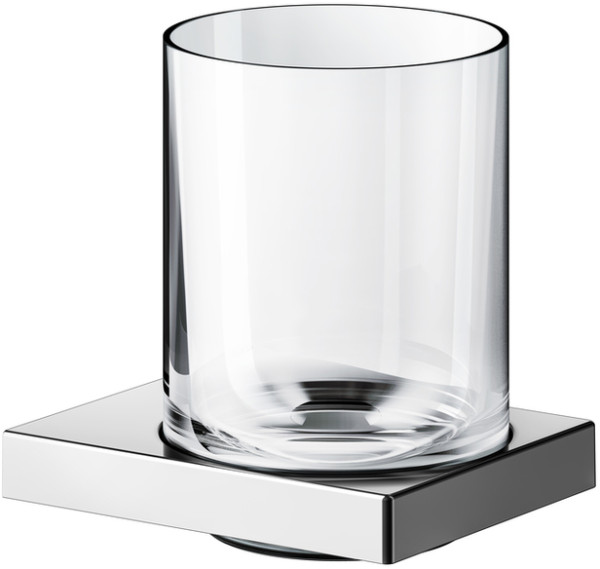19150019000 EDITION 90 Square Держатель стакана в комплекте с хрустальным стаканом, хром. Фото 1