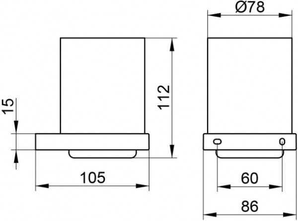 19150019000 EDITION 90 Square Держатель стакана в комплекте с хрустальным стаканом, хром. Фото 3