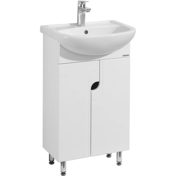 1A0537K1PD010 Набор: 1A053701PD010 Тумба-умывальник Панда 50/ 131201S0011B0 Умывальник Акватон с переливом белый. Фото 1