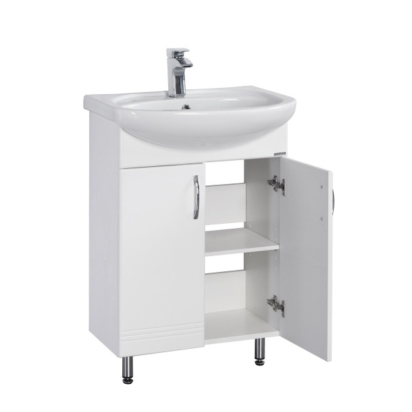 1A1228K1ON010 Набор: 1A122801ON010 Тумба Онда 60 / 131203S0011B0 умывальник Грация с переливом белый 60. Фото 2