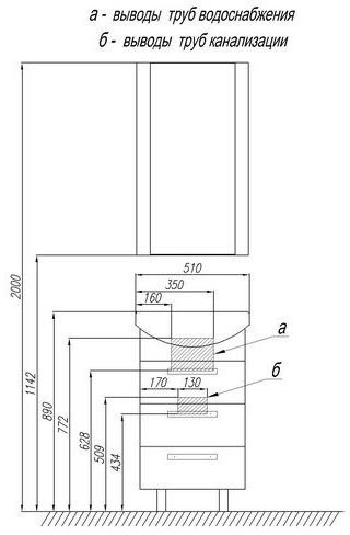 1A124303AA010 Шкаф-колонна Ария Н белый. Фото 3