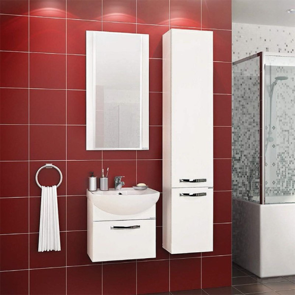 1A1403K0AA010 Набор: 1A140301AA010 Тумба-умывальник подвесная Ария 50/ 1WH207781 Раковина Смайл-50. Фото 3