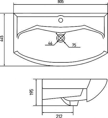 1A1413K0AA010 Набор: 1A141301AA010 Тумба-умывальник Ария 80 Н / 1WH207783 Раковина Смайл-80. Фото 2