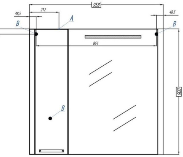 1A176702BR500 Зер-шкаф Брайтон 100 венге. Фото 2