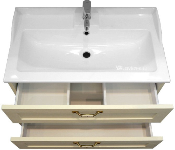 1A1870K0LBPS0 Набор: 1A187001LBPS0 Тумба-умывальник Леон 65 Дуб белый/ 1A708731FB010 Раковина Фабиа 650. Фото 2